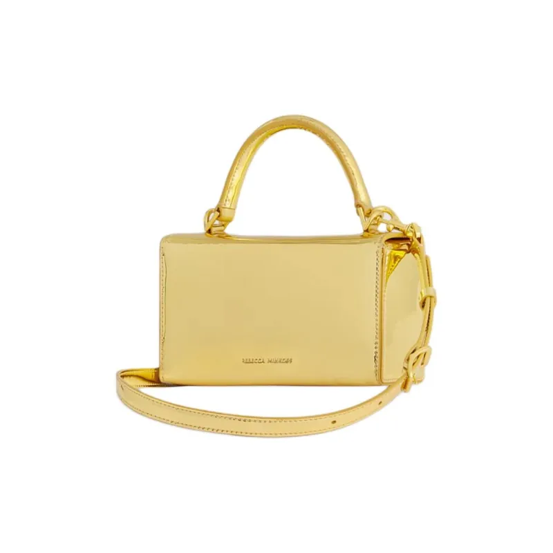 REBECCA MINKOFF Leather Handbag Shoulder Bag Crossbody Bag Mini Women's Gold-1