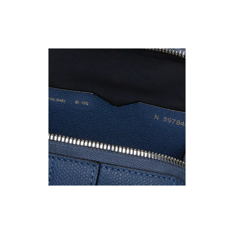 Valextra Calfskin Crossbody Bag, Shoulder Bag Mini Men Sapphire Blue-3