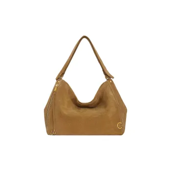 REBECCA MINKOFF Suede Handbag Shoulder Bag Women's Honey Brown