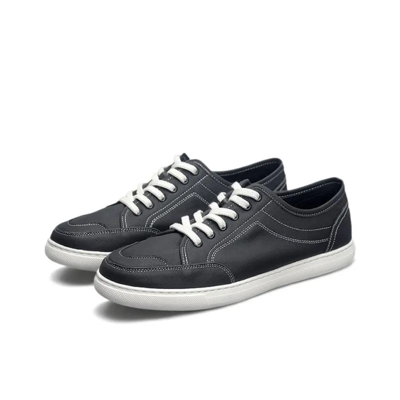 Devanro Small White Shoes Moisture Wicking Wear Resistant Breathable Slip Resistant Low Top Skateboard Shoes Men-5