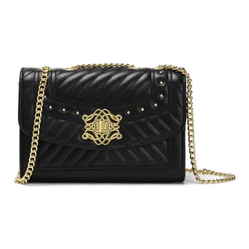 ST&SAT Synthetic Leather Shoulder Bag Crossbody Bag Shoulder Bag Women's Black/Ecru