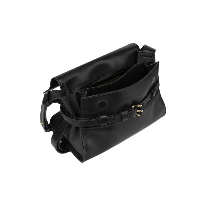 MOSCHINO Sheepskin Crossbody One Shoulder Handbag Extra Large Women's Black-2