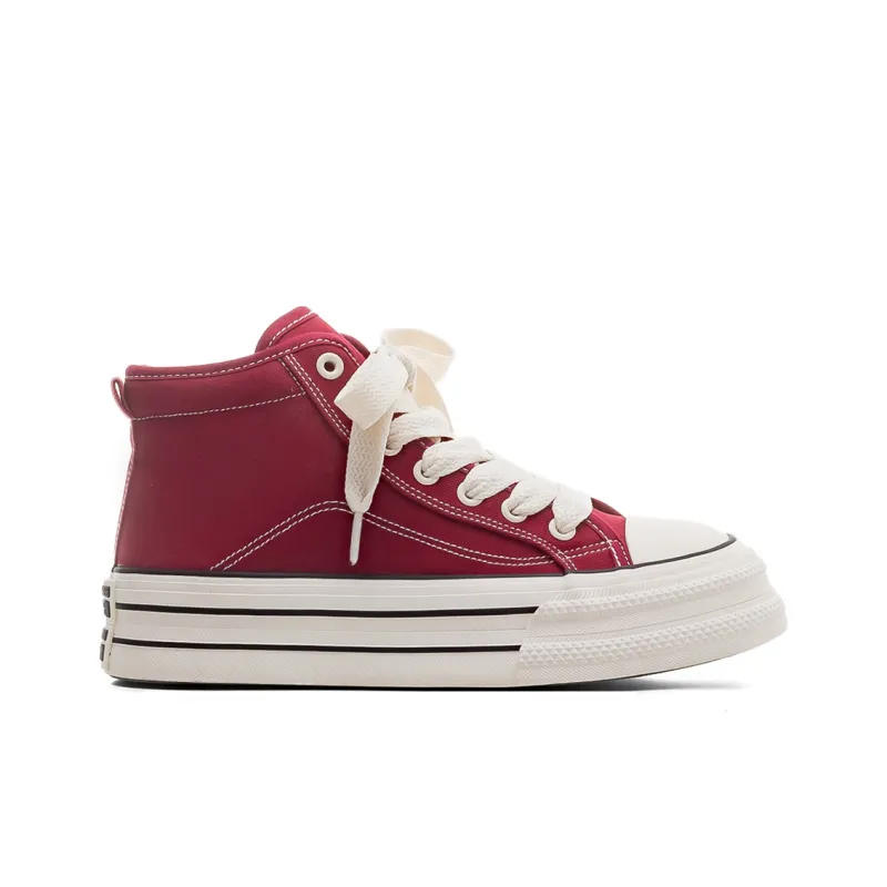 RENBEN Wear resistant And Lightweight High Top Canvas Shoes Women's Red-1