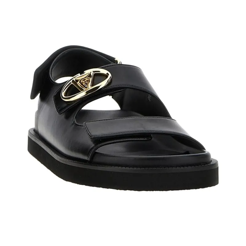 Valentino Logo Plaque Open Toe Sandals Women's-2