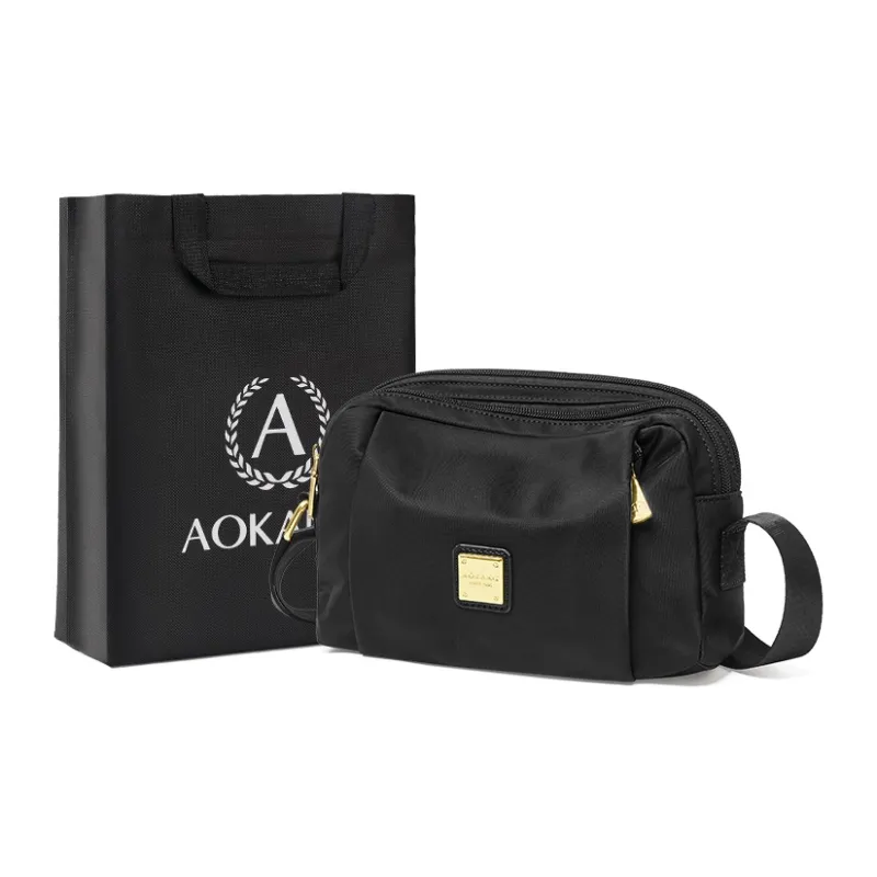 AOKANG Fabric One Shoulder Small Square Bag Small Size Women's Khaki/Dark Pink/Classic Black-10