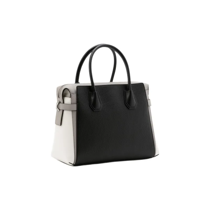 MICHAEL KORS Mercer Polyurethane One Shoulder Handbag Medium Size Women's Black & White-1