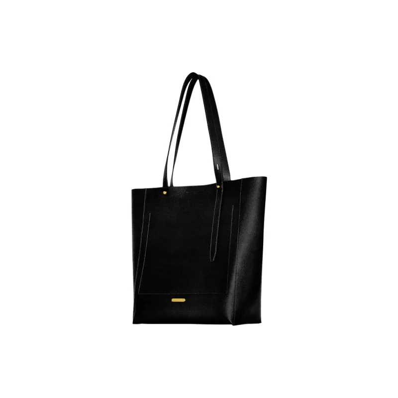 REBECCA MINKOFF Genuine Leather Tote Bag Shopping Bag Handbag Regular Women's Black-1