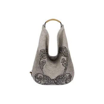 MOSCHINO Pure Wool Handbag Shoulder Bag Large Size Women's Gray