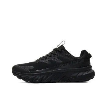 PEAK Cushioning Slip Resistant Abrasion Resistant Rebound Low Top Running Shoes Men Black