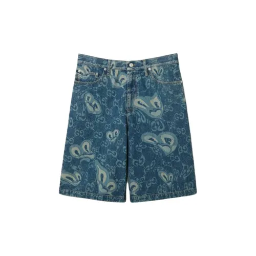 GUCCI Denim Shorts Men Blue