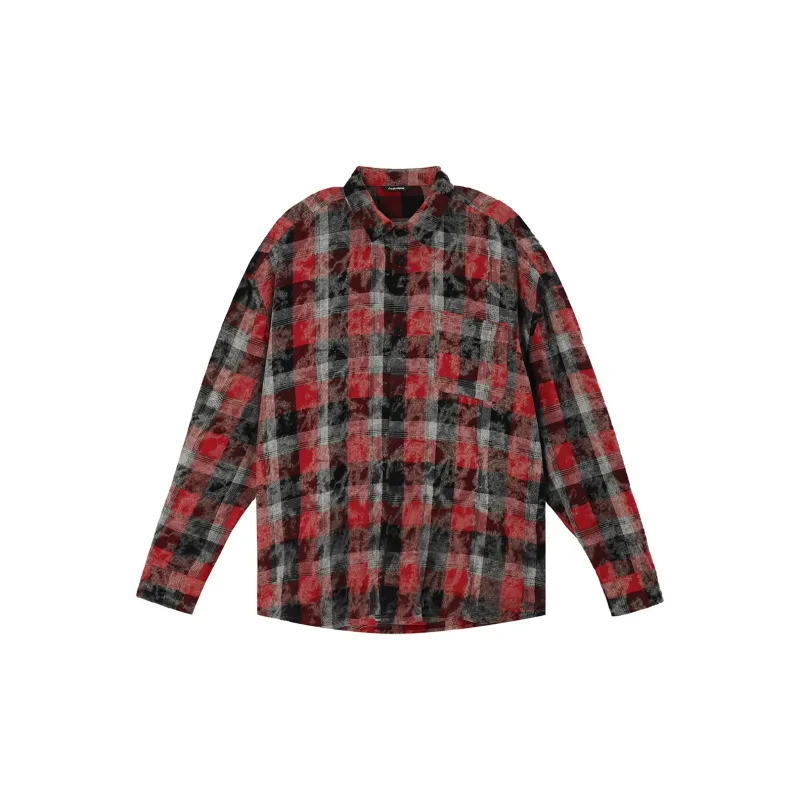 LUJIAMEN Shirt Spring And Fall Early Autumn Unisex Red-1