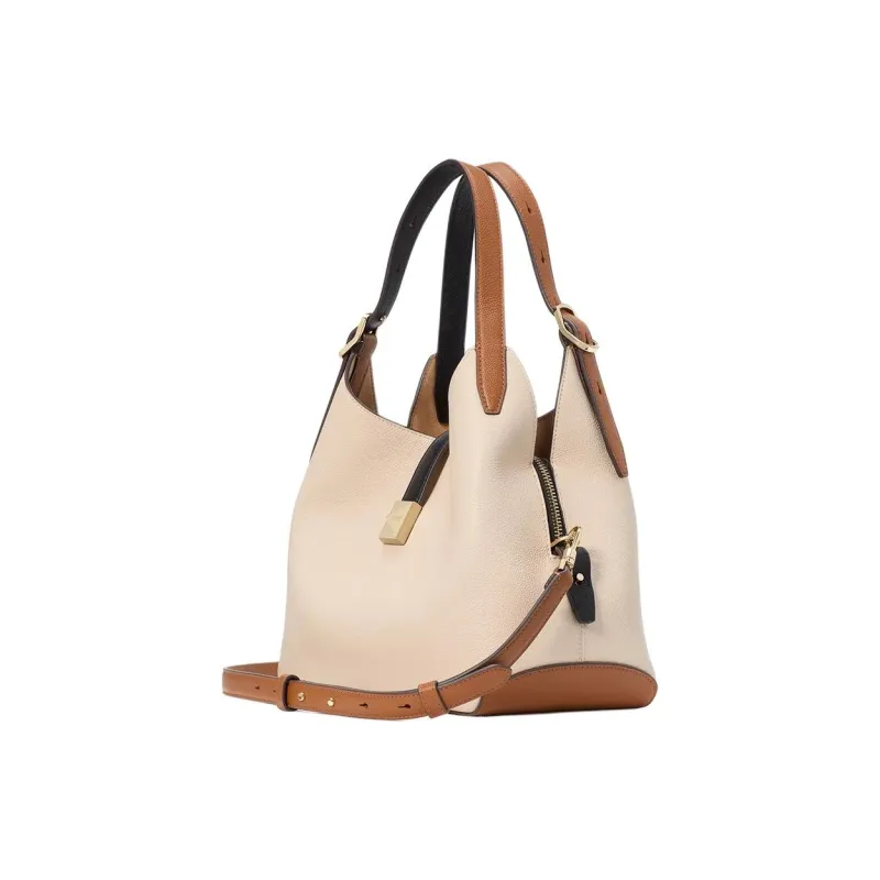 Kate Spade Litchi Grain Cow Leather One Shoulder Handbag Medium Size Women's Ivory-1