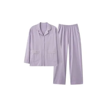 Montagut Pajama Set Autumn And Winter Season Women's Two-Piece Set Purple