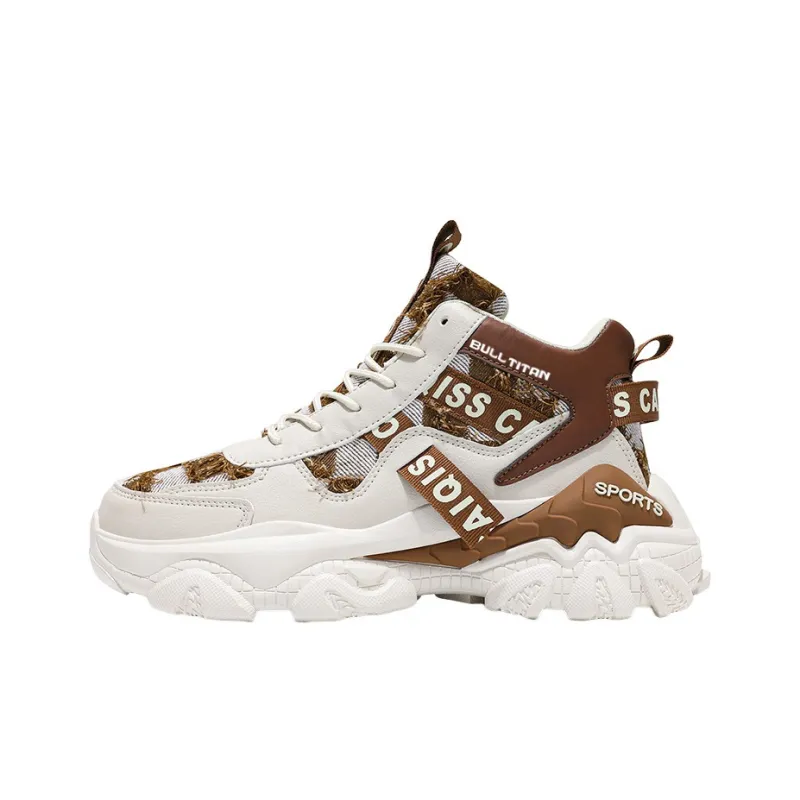 GONG NIU JU REN Anti-Slip Wear-Resistant High-Top Chunky Sneakers Unisex-12