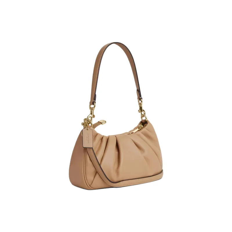 COACH Teri Smooth Leather Shoulder Bag Crossbody Bag Handbag Medium Size Women's Tan-1