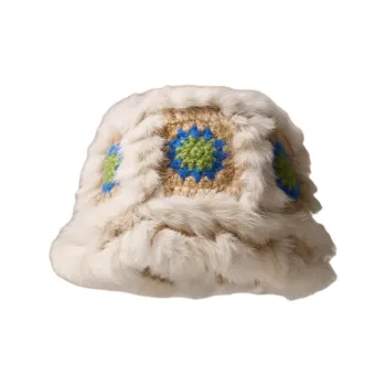 JEANSWEST Rabbit Fur Bucket Hats Women's