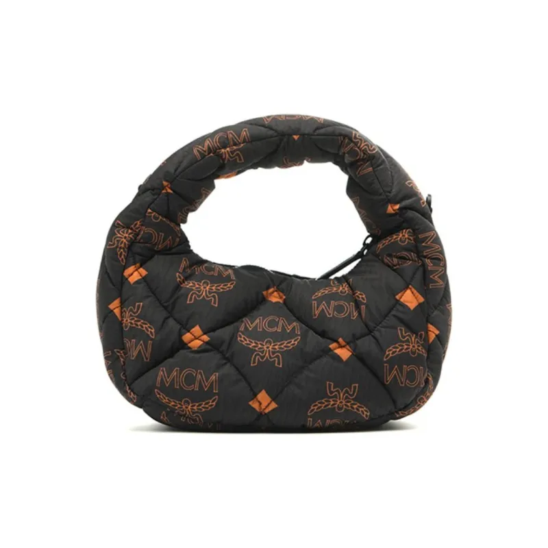 MCM Nylon Hobo Shoulder Bag, Crossbody Handbag Mini Women's Black-3