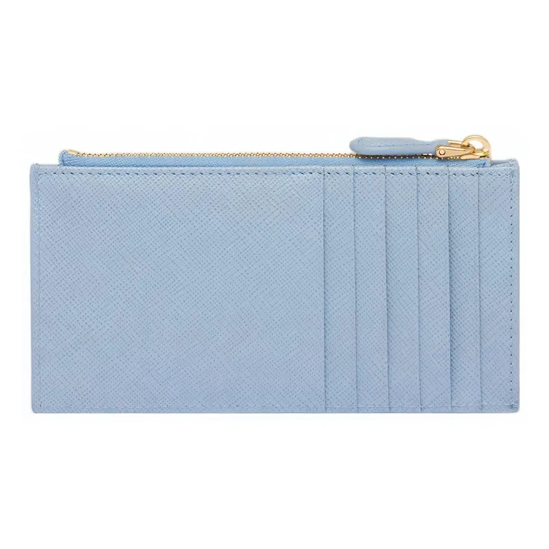 PRADA Saffiano Leather Card Holder Women's Light Blue-1