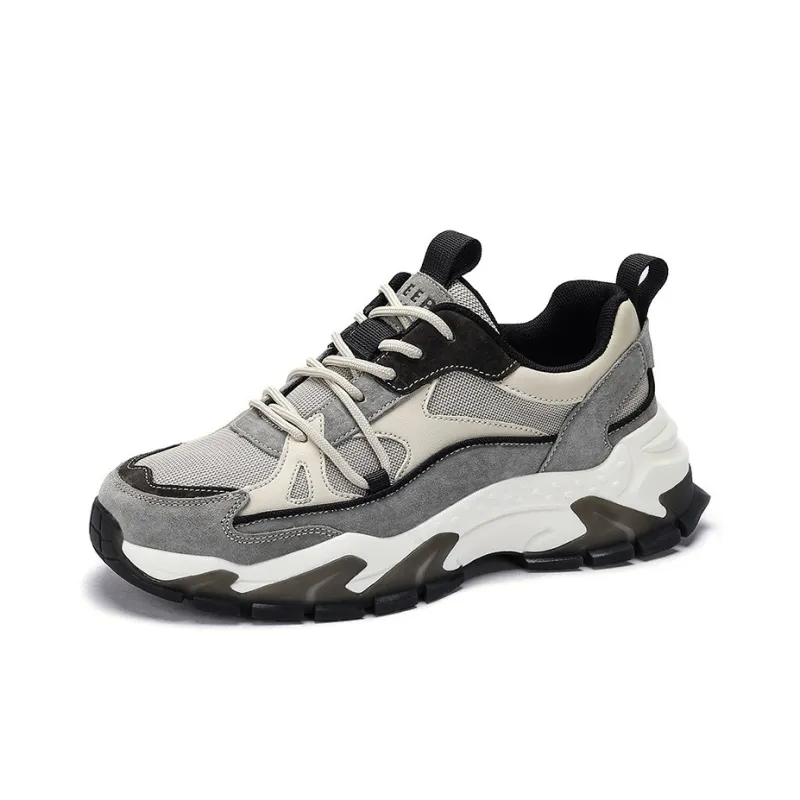 JEEP SPIRIT Slip Resistant And Breathable Chunky Sneakers Men Light Sandy-2