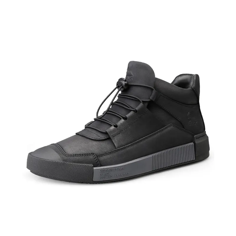 BECK Casual Shoes Men High Top Black, Khaki-2