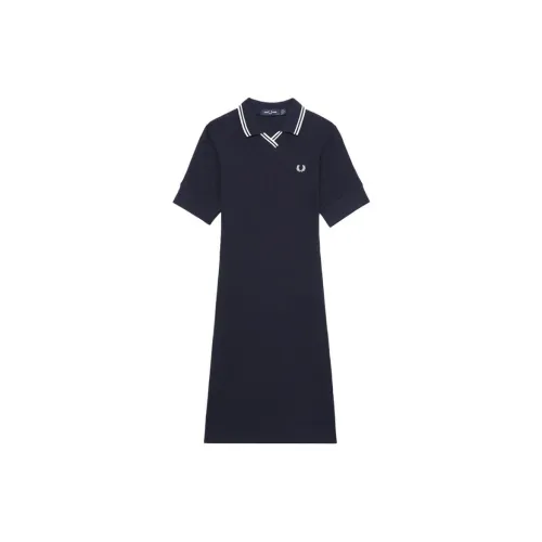 FRED PERRY Short-Sleeved Dresses Women's Marine Blue