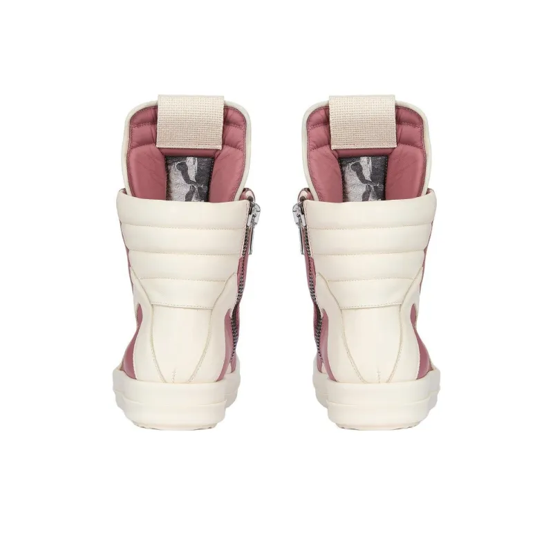 RICK OWENS/RO High Top Skateboard Shoes Women's Pink White-3