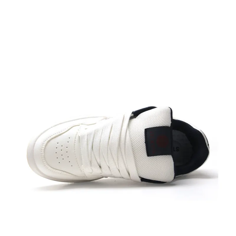 STUR YSN Wear resistant And Lightweight Low Top Skateboard Shoes Unisex White Burgundy-3