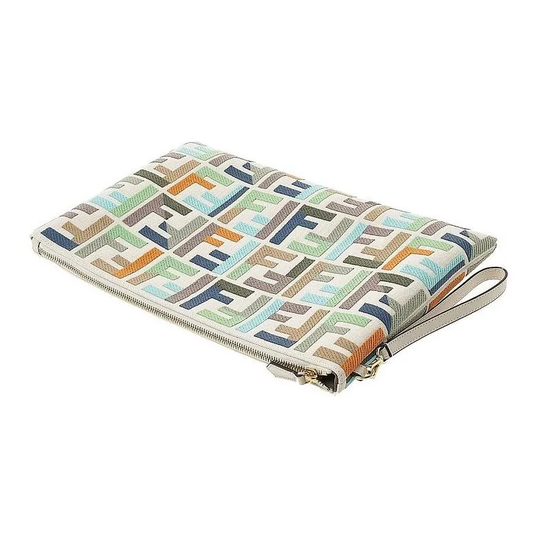 FENDI Canvas Clutch Large Size Women's Multicolor-2