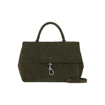 REBECCA MINKOFF Edie Genuine Leather Crossbody Handbag Shoulder Bag Large Size Women's Moss Green