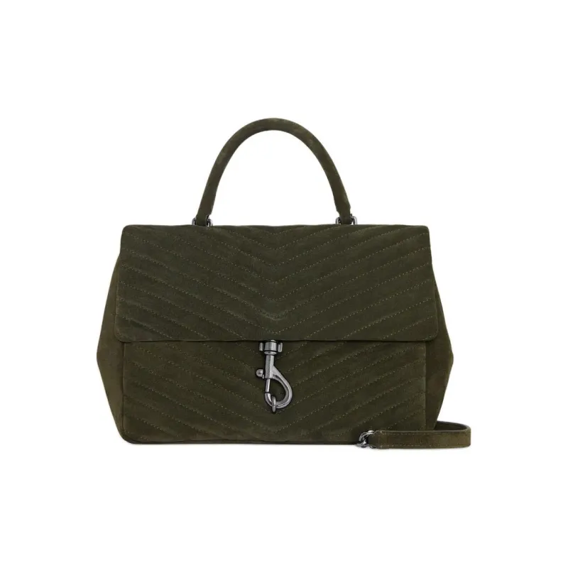 REBECCA MINKOFF Edie Genuine Leather Crossbody Handbag Shoulder Bag Large Size Women's Moss Green-0