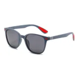 Matte Blue Gray with Red Accent