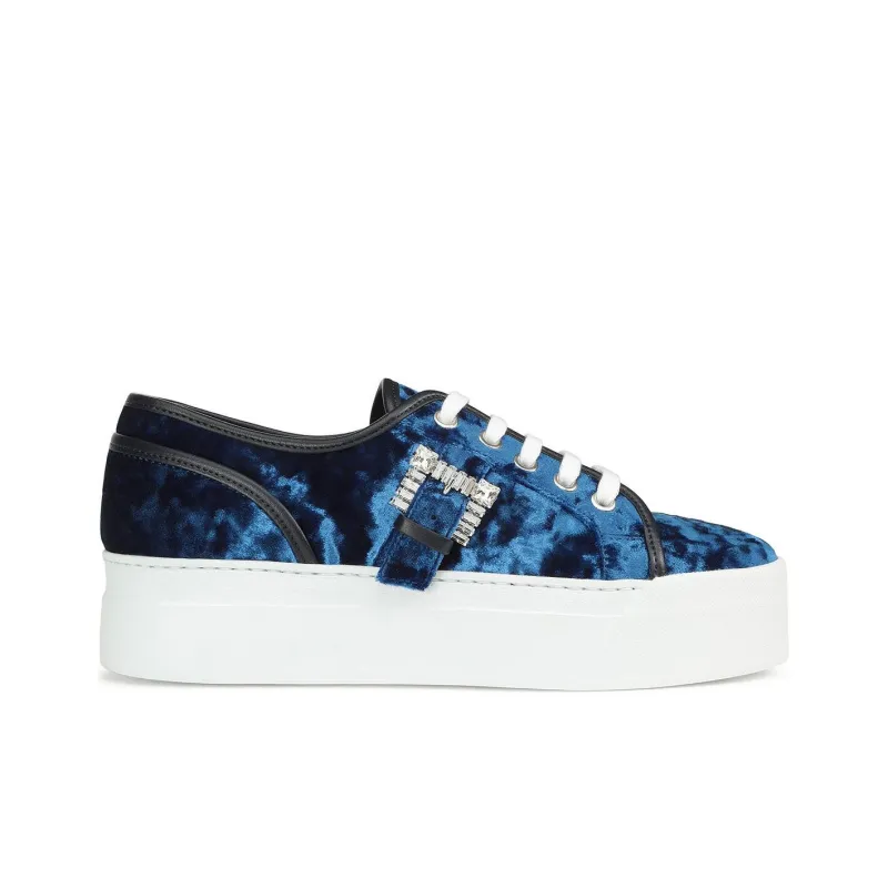 SERGIO ROSSI SR Twenty Low-Top Skateboard Shoes Women's Blue-1