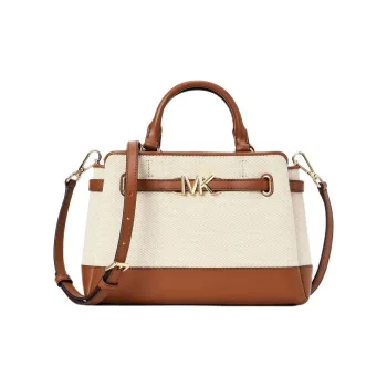 MICHAEL KORS Cotton With Polyester Shoulder Bag Crossbody Bag Handbag Small Size Women's Leather Brown With Light Sand