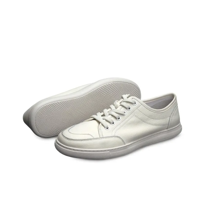 Devanro Small White Shoes Moisture Wicking Wear Resistant Breathable Slip Resistant Low Top Skateboard Shoes Men-3