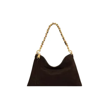 REBECCA MINKOFF Suede Portable Crossbody One Shoulder Bag Women's Dark Brown