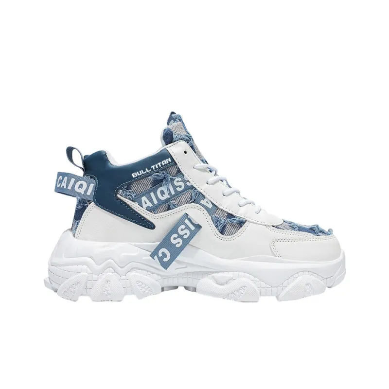 GONG NIU JU REN Anti-Slip Wear-Resistant High-Top Chunky Sneakers Unisex-1
