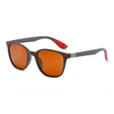 Black Frame with Tea Brown Lens with Red Accents