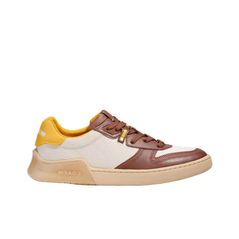 COACH CitySole CITYSOLE COURT Low Top Stylish Skateboarding Shoes Men's Brown Yellow White-1