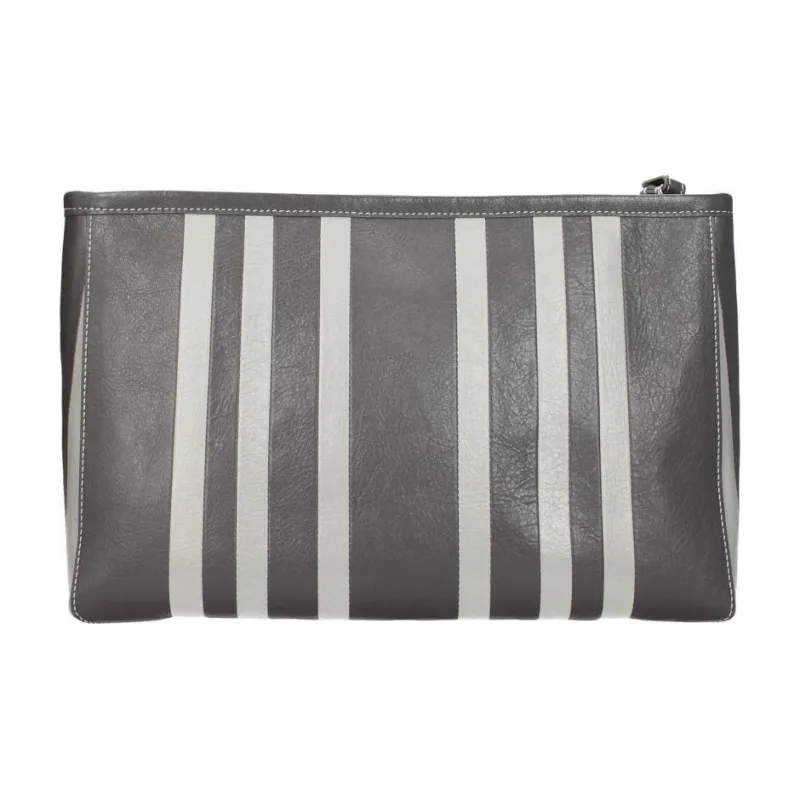 Balenciaga Barbes Leather Clutch Women's Light Gray-2