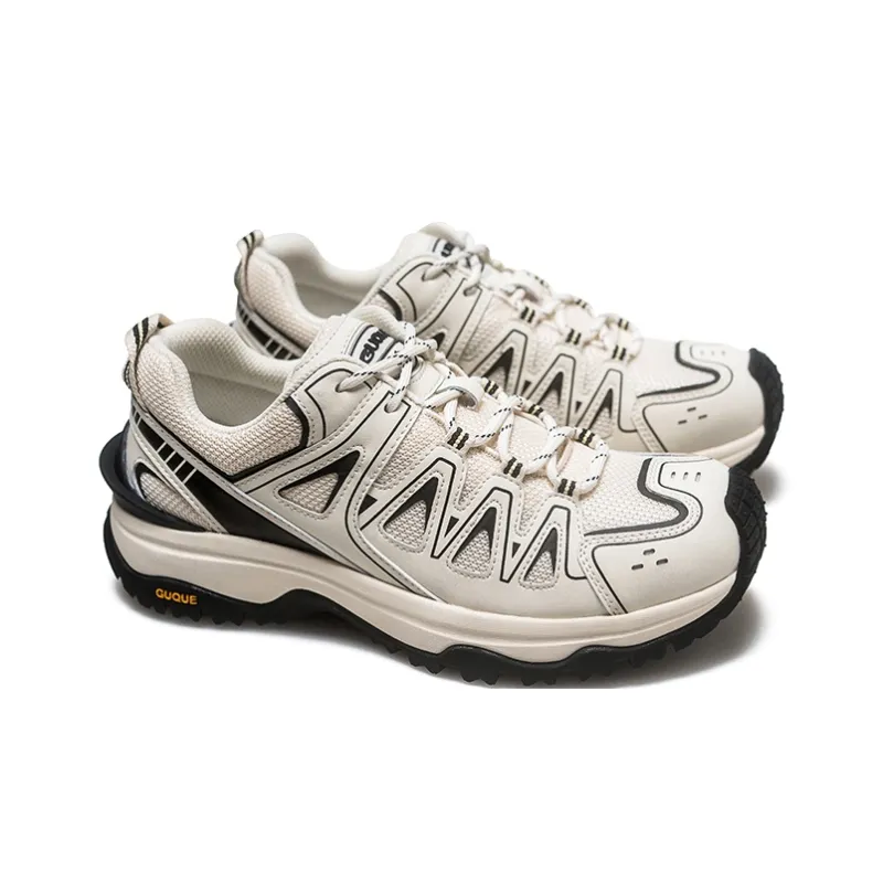 Ancient Finches Low Top Hiking/Trekking Shoes Unisex Beige/Black-3