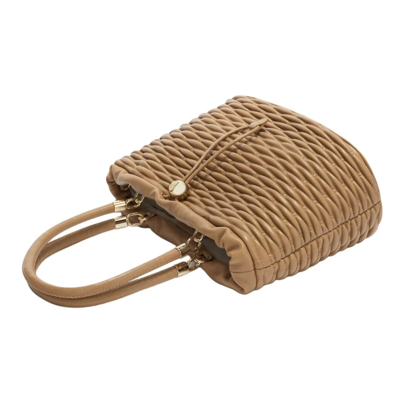 Furla Calfskin Handbag Medium Size Women's Desert Yellow-2