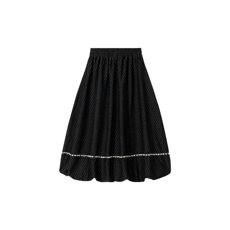 B.Duck Casual Long Skirts Women's Black-1