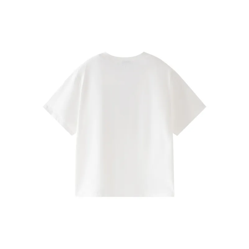 TCH T Shirts Unisex White With Red Logo-1