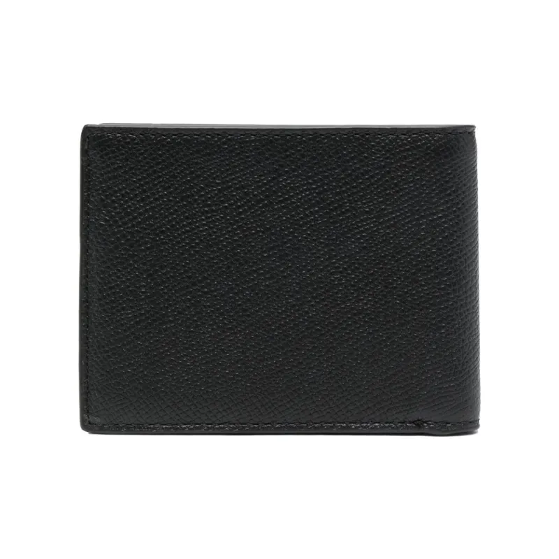 COACH Billfold Wallet Cross Grain Cow Leather Card Holder Wallet Men's Black-1