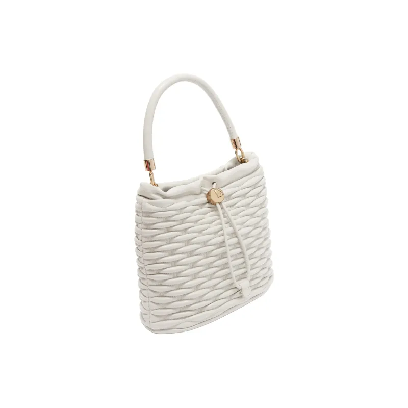 Furla Diamante Calfskin Bucket Bags Shoulder Bag Crossbody Bag Handbag Mini Women's Cotton White-1