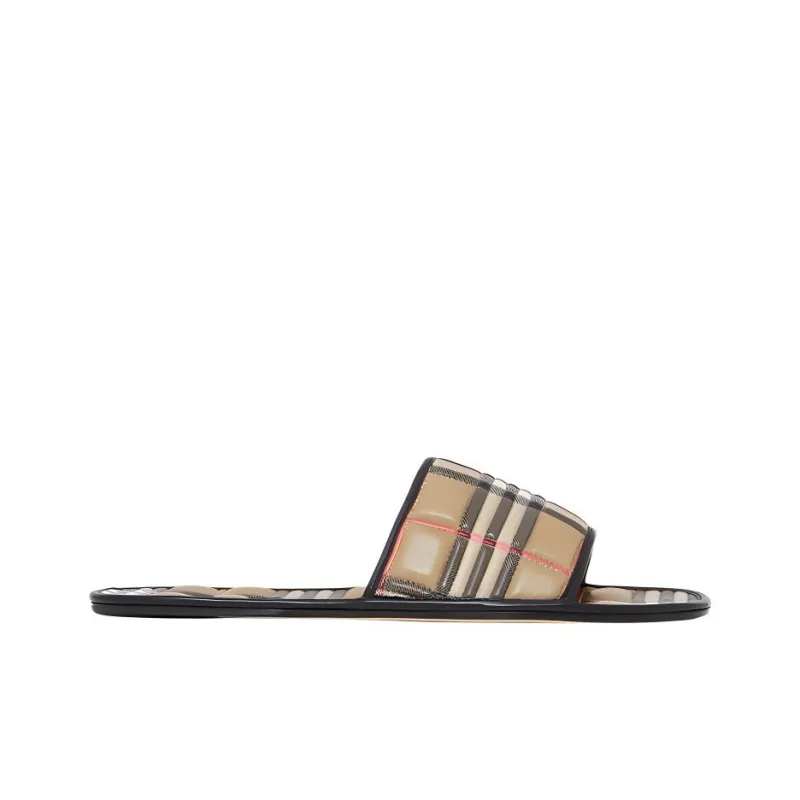 Burberry Check Quilted Flat Slides-1