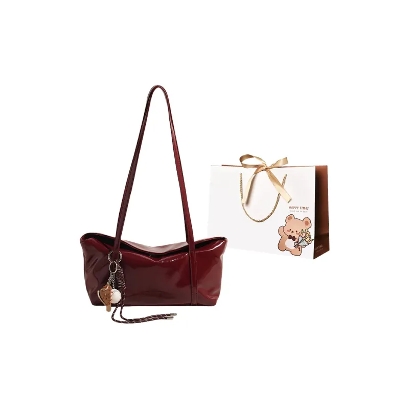 ERANGBEAR PU Shoulder Bag Regular Women's Mud Brown/Ancora Red/Coffee/Black-2
