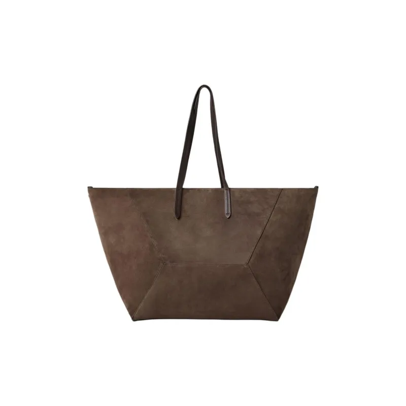 Brunello Cucinelli Suede Tote Bag Shopping Bag Handbag Shoulder Bag Women's Brown-1