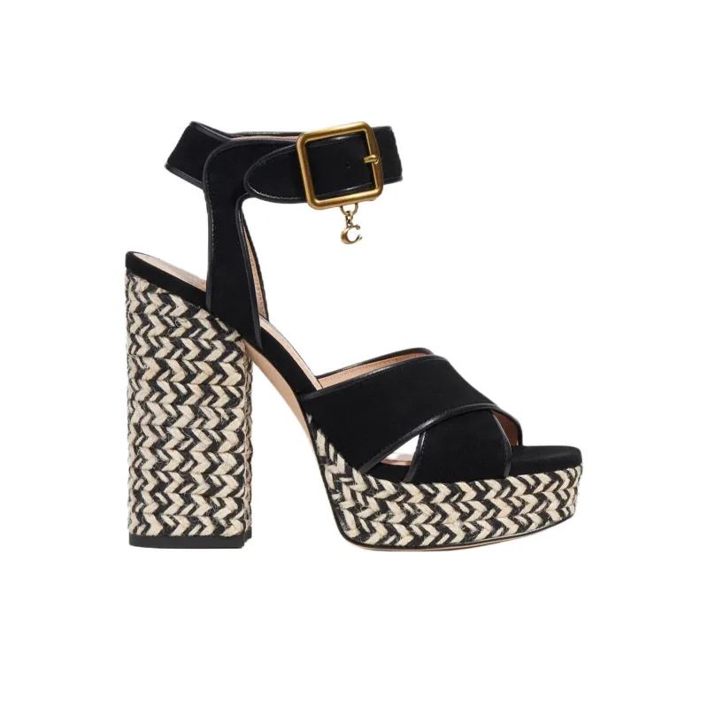 COACH Nelly Strap Sandals Women's Black-1