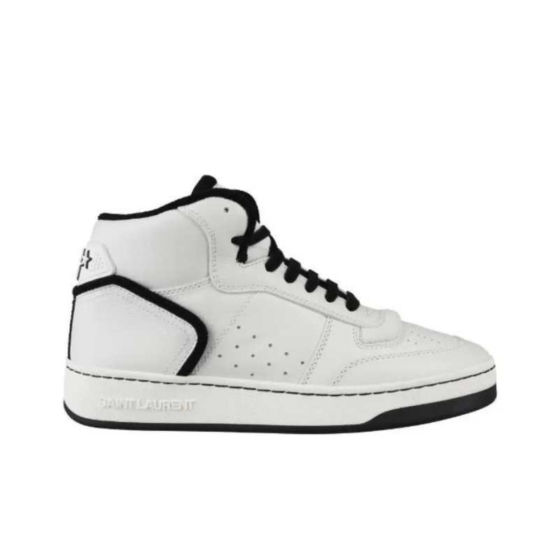 SAINT LAURENT High Top Skateboard Shoes Women's White Black-1